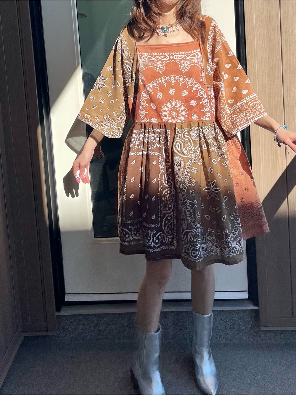 After The Rain | Handmade Muddy Earthy Bandana Dress | SKU 10041 Mini Length